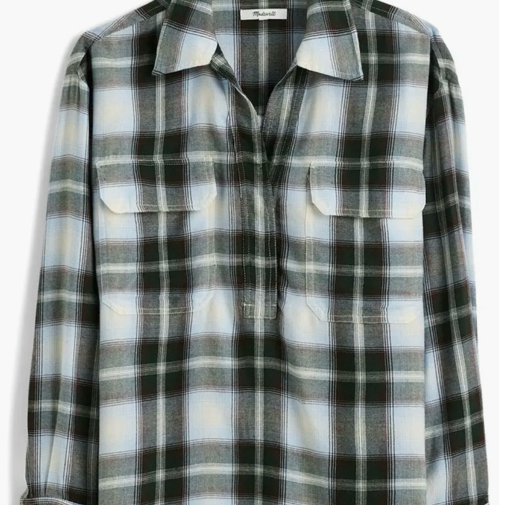 NWOT Madewell Popover Plaid Shirt